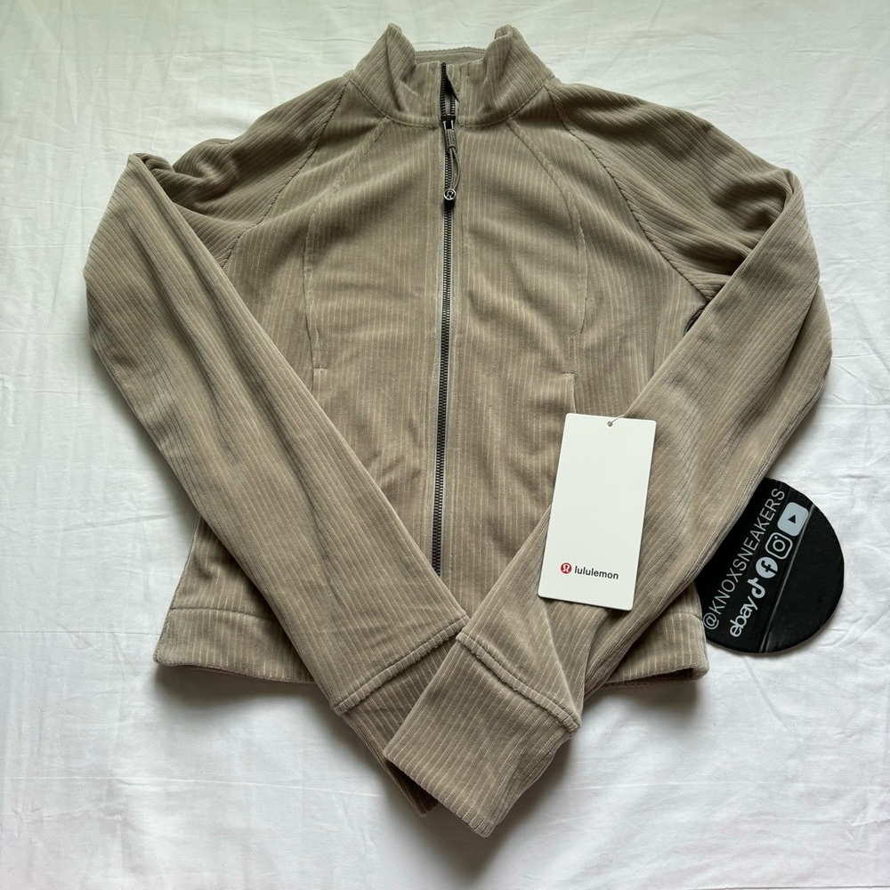 Lululemon Scuba Track Jacket *Velvet Cord RVSN Tan Cream Women’s 2